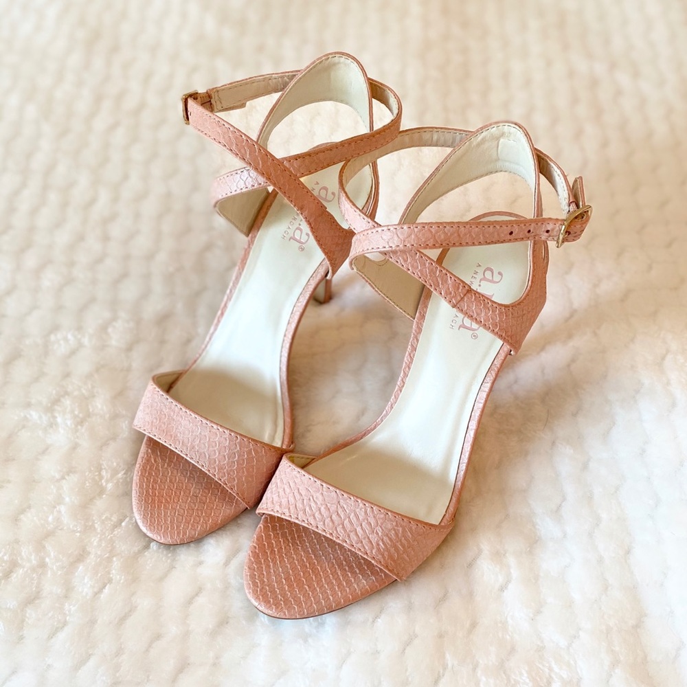 a.n.a. Pink Snake Skin Heels
